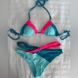Beach Bunny Pink and Teal Bikini